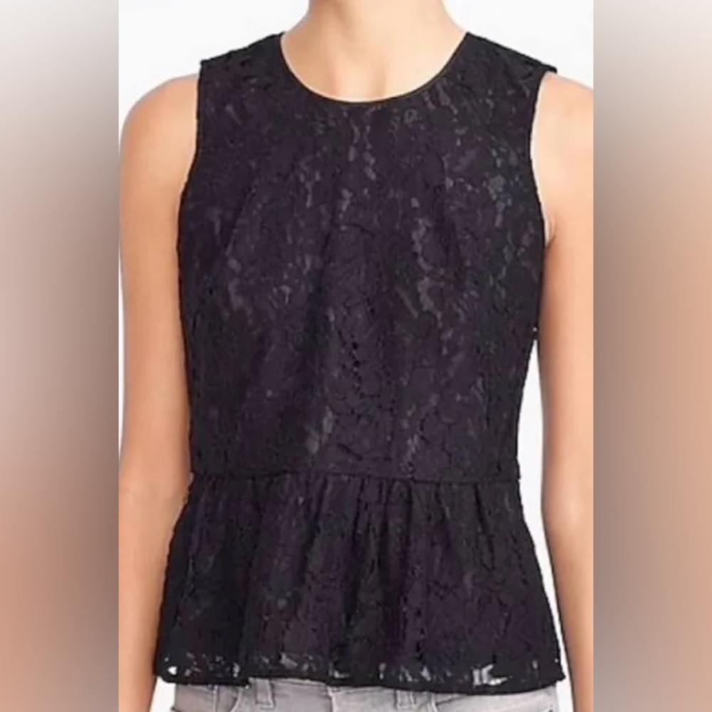 J crew size  0 Elegant Black Lace Sleeveless Top